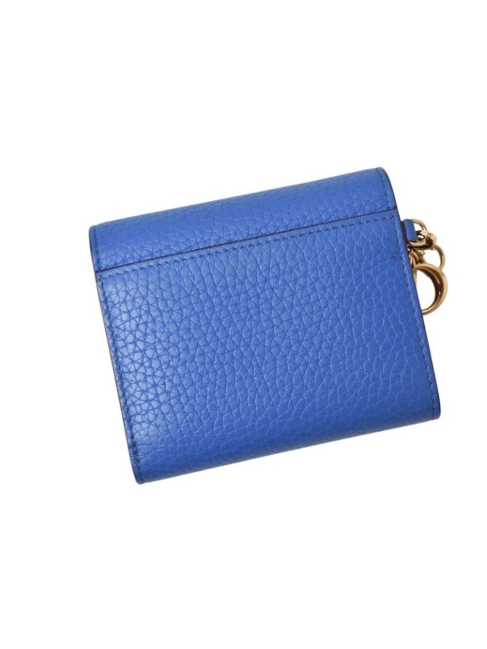 Dior Wallet Trifold Vintage Mini Diorissimo Bicolor Blue Coral Pink Charm - Picture 3 of 16